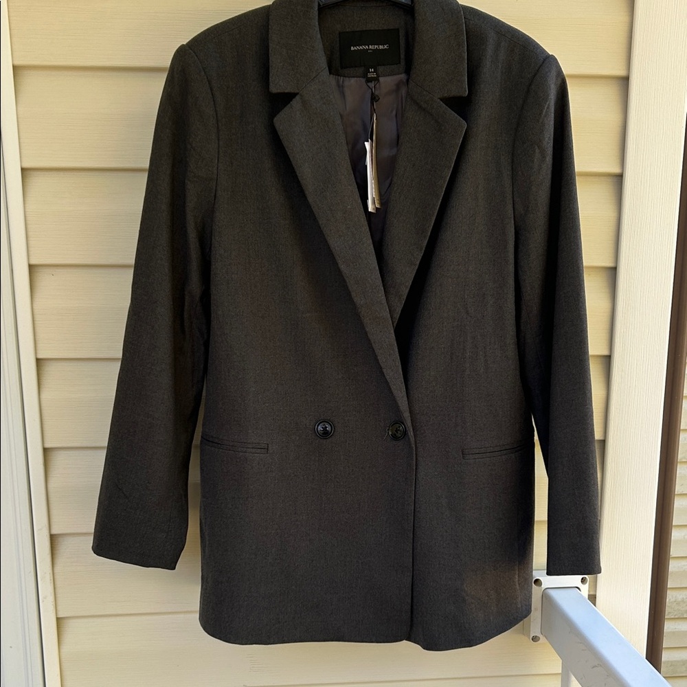 Grey Double-Breasted Women's Blazer